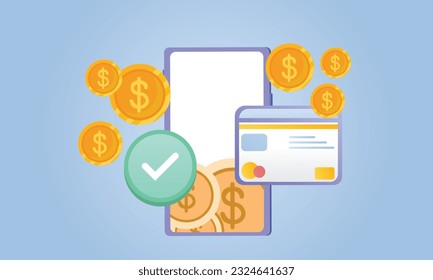 vector contactless payment icon. on blue background