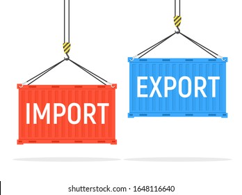 Vector container cargo port export import shipping isolated background metal container.