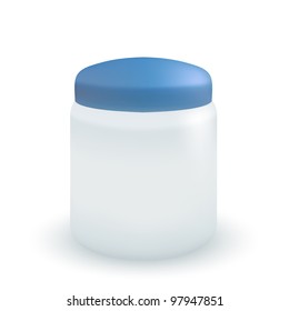 Vector container for cream or soap isolated on white.