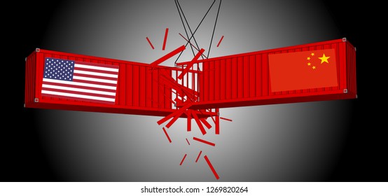 Vector containers, China and the United States, fighting trade in both countries