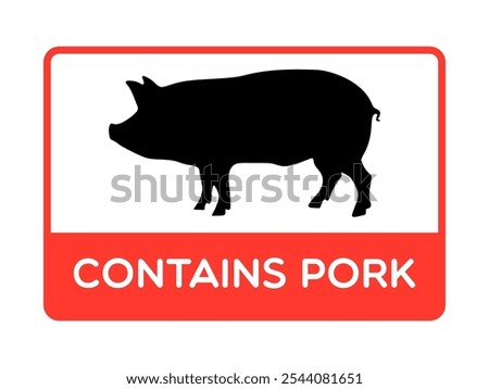 Vector Contains Pork Label on White Background