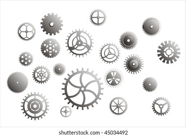 Vector contains various design gear drawings.