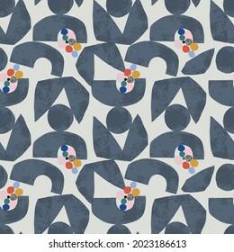 Vector contemporary abstract modern shapes illustration seamless repeat pattern home decor print fashion fabric and textile digital artwork 