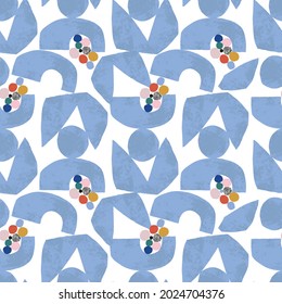Vector contemporáneo abstracto de formas modernas ilustración de patrón de repetición sin fisuras decoración doméstica tela de moda y arte digital textil 