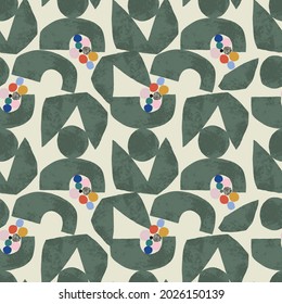 Vector contemporary abstract modern shapes illustration seamless repeat pattern home decor print fashion fabric and textile digital artwork 