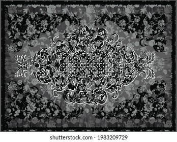 vector contemporary art illustrated Persian rug, carpet original design, tribal texture pattern design .  