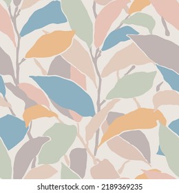 Vector contemporary art leaf illustration seamless repeat pattern fashion and home decor fabric print digital artwork