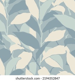 Vector contemporary art leaf illustration seamless repeat pattern fashion and home decor fabric print digital artwork