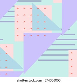 Vector contemporary geometric abstract pattern . Fun backdrop decorative pastel colored  print .
