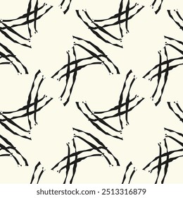 Vector contemporary seamless pattern with aesthetic hand drawn abstract shapes and line. Creative geometric minimalist bohemian contemporary design, print, poster, background