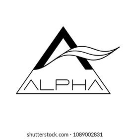 Vector contemporary triangle A logo with editable stroke line alpha lettering