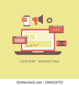 Vector content marketing concept in flat style