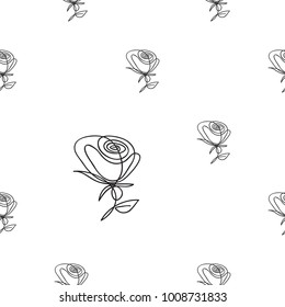 Simple Drawing Line Rose Stock Images Royalty Free Images
