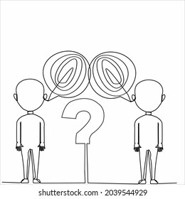 
Vector continuous line. Abstract portrait of a thinker. Teacher.