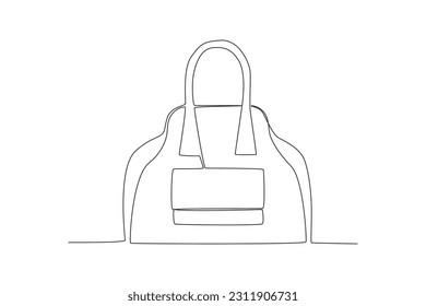 Vector continuous line art drawing of elegant woman bag