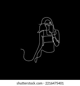 línea continua vectorial hermosa sexy elegante mujer