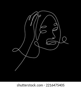 vector continuous line beautiful sexy stylish woman
