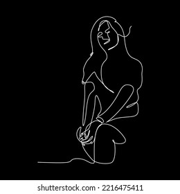 línea continua vectorial hermosa sexy elegante mujer