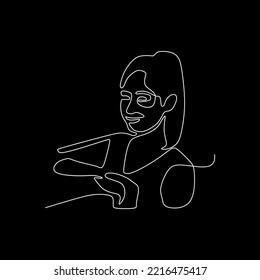 línea continua vectorial hermosa sexy elegante mujer