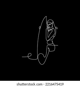 vector continuous line beautiful sexy stylish woman