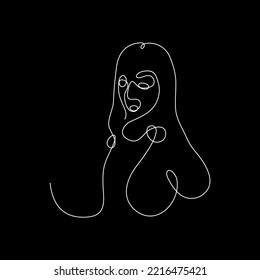 vector continuous line beautiful sexy stylish woman
