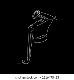 vector continuous line beautiful sexy stylish woman