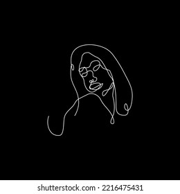 línea continua vectorial hermosa sexy elegante mujer