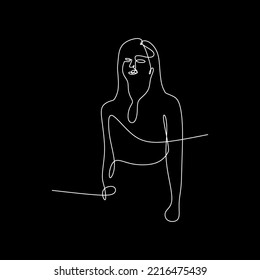 vector continuous line beautiful sexy stylish woman