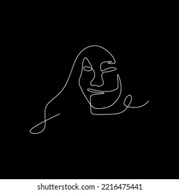 vector continuous line beautiful sexy stylish woman