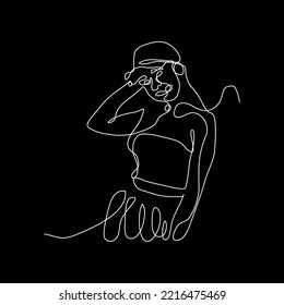 vector continuous line beautiful sexy stylish woman