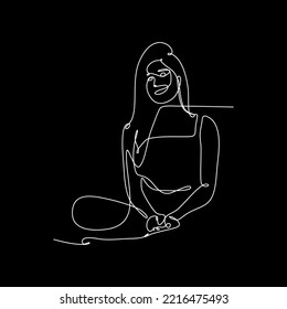 línea continua vectorial hermosa sexy elegante mujer
