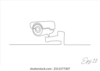vector continuous line cctv camera