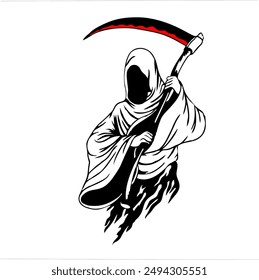 vector continuous line drawing of angel of death