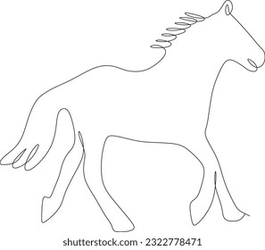 Vector continuous line drawing of animals