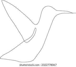 Vector continuous line drawing of a bird animal
