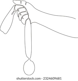 Vector continuous line drawing. cup