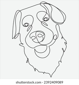 Vector Continuous line drawing of dog one line drawing art
