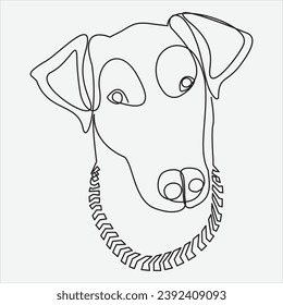 Vector Continuous line drawing of dog one line drawing art