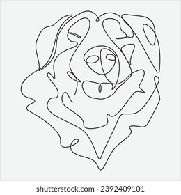 Vector Continuous line drawing of dog one line drawing art