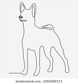 Vector Continuous line drawing of dog one line drawing art
