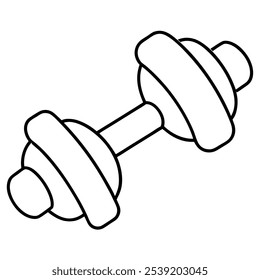 vector continuous line drawing of dumbbells. sport equipment in single line style, outline symbol for design of poster, banner, flyer, Sport, workout, wellness. editable stroke and vector doodle illus