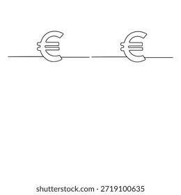 Vector continuous line drawing of euro money stack and economy concept
