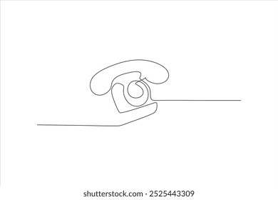 vector continuous line drawing of a landline telephone	