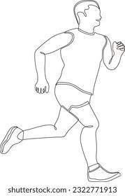Vector continuous line drawing of man doing sport
