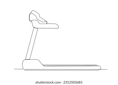 Vector continuous line drawing of a treadmill fitness tool vector illustration