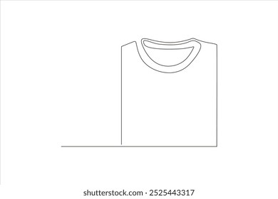 vector continuous line drawing of t-shirt	