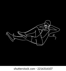 vector continuous line exercising woman