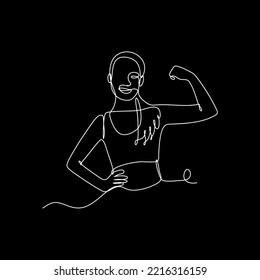 vector continuous line exercising woman