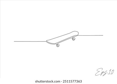 vector continuous line of skateboard	