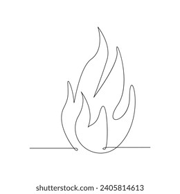 Vector continuous one line art of bonfires hand draw on white background illustration and minimal bonfire with firewood